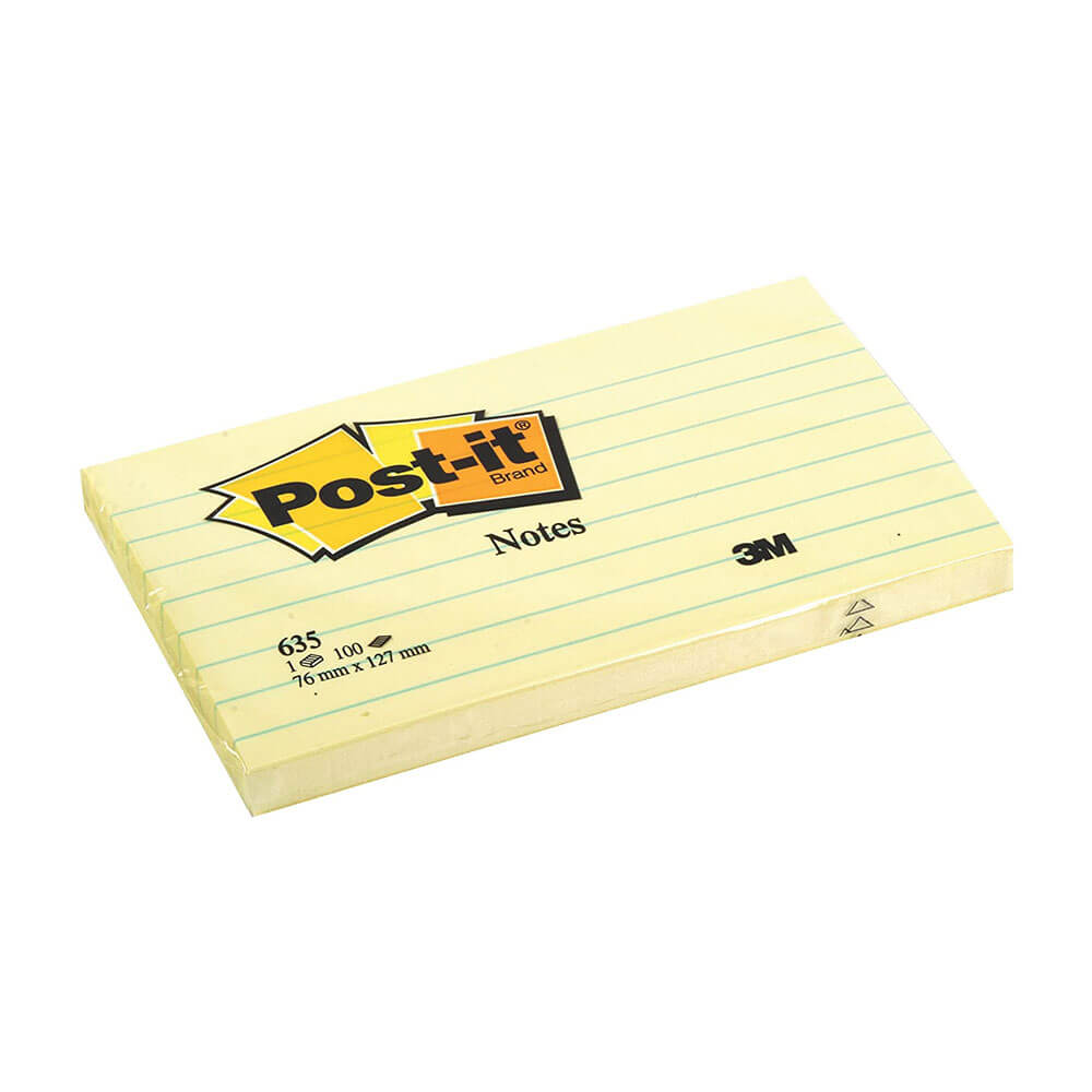 Post-It-Notizen, liniert, Gelb (12 Stück)