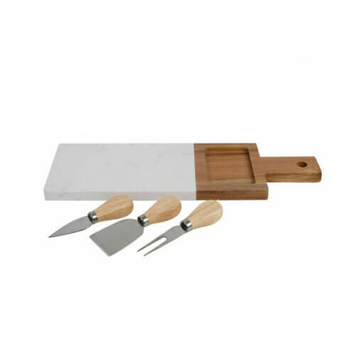 ACP Amee Marble Acacia Wood Cheese Board (4pcs)