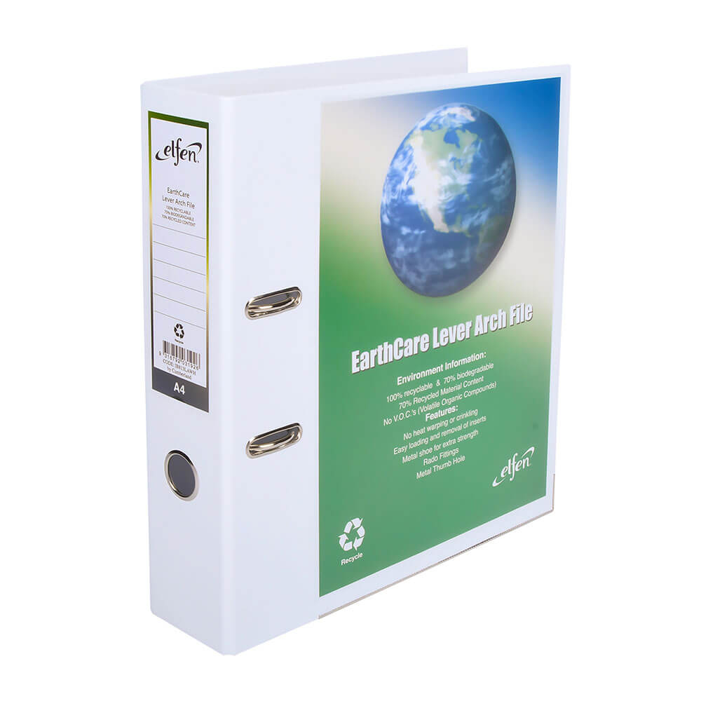 Elfen Earthcare Insert Lever Arch File A4 (White)