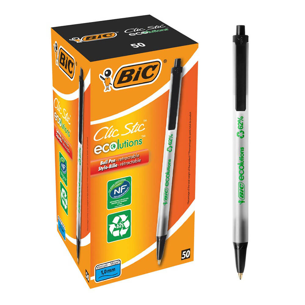 BIC ECOLUTIONS CLIC BALLPON PEN 1,0 mm (50pk)