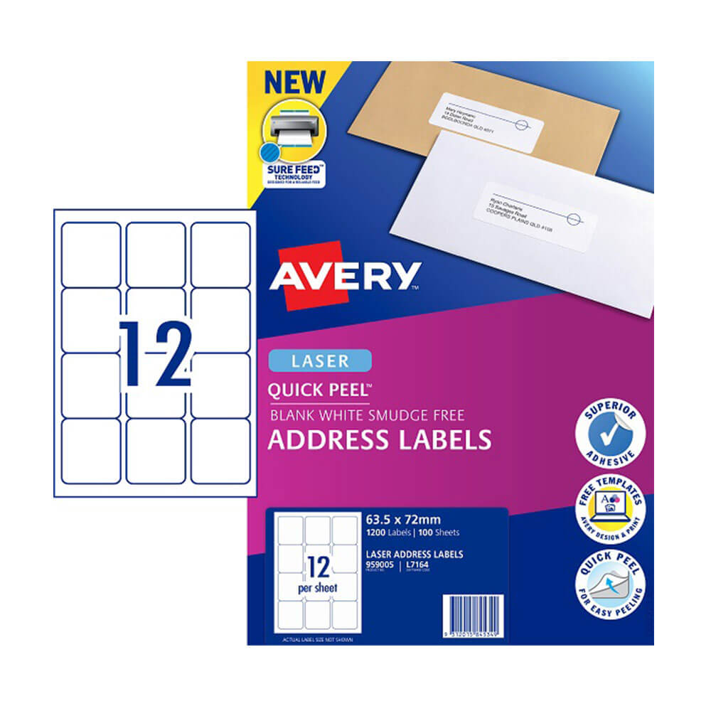 Avery Laser Address Etikett White (100pk)