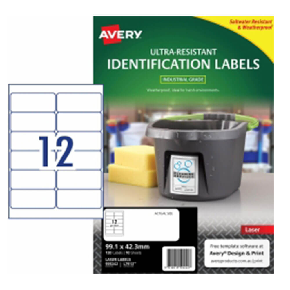 Avery Ultra Resistent Laser Label 10pk