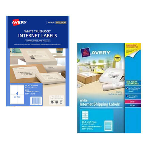 Avery Trueblock Internet Shipping Label 10pk White