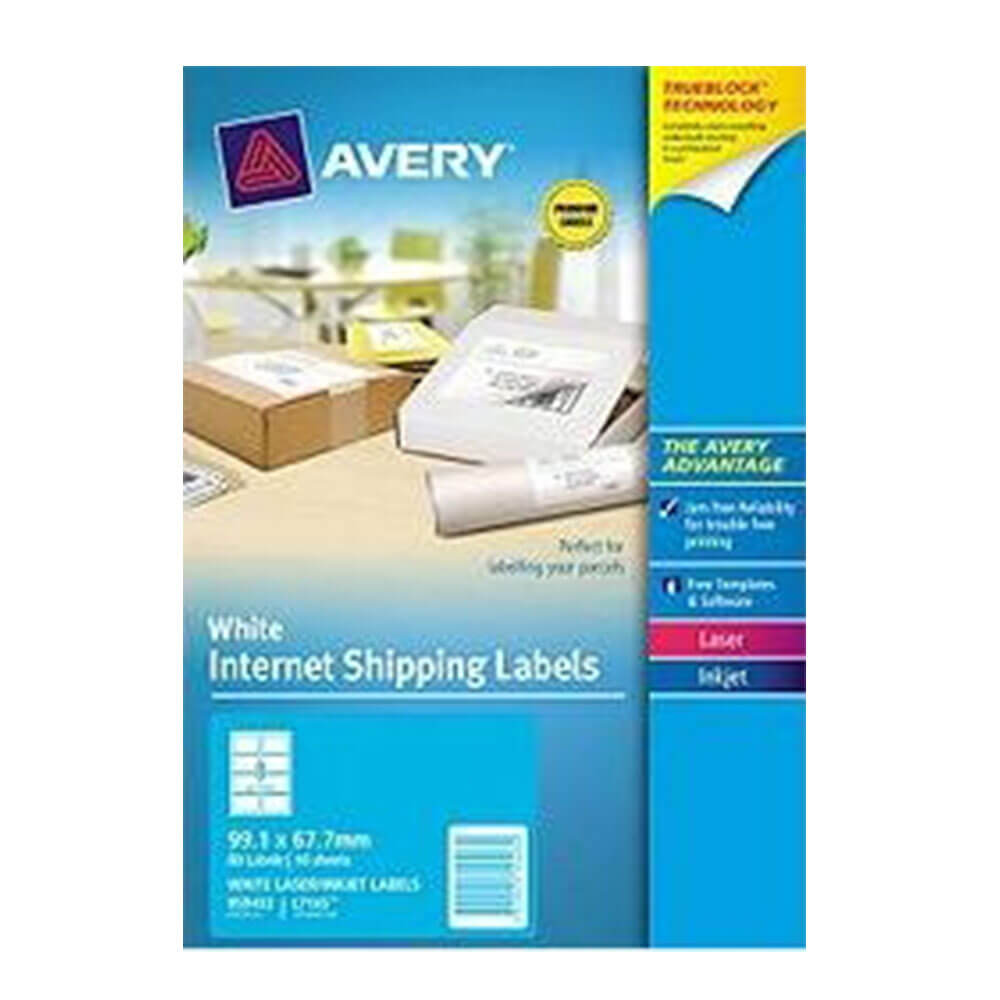 Avery Trueblock Internet Shipping Rótulo 10pk branco