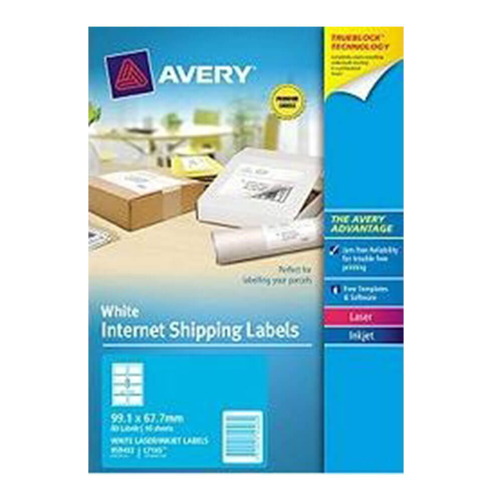 Avery Trueblock Internet Shipping Rótulo 10pk branco