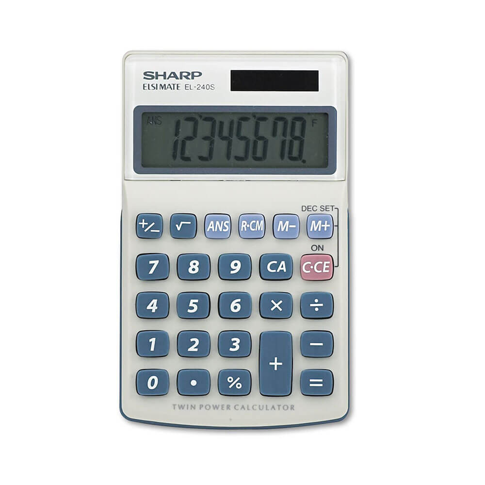 Skarp 8 -siffrig dubbelkraftskalkylator