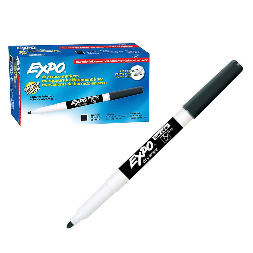  Expo Dry Erase Fine Bullet Whiteboard-Marker, 12 Stück