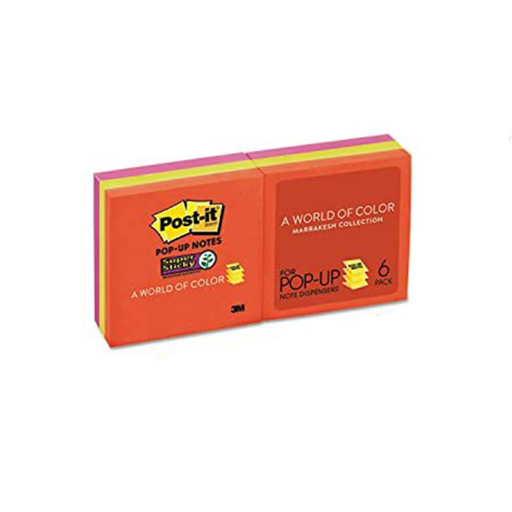 Post-IT Super Sticky Wskokowe notatki 76x76mm (6 stopy)