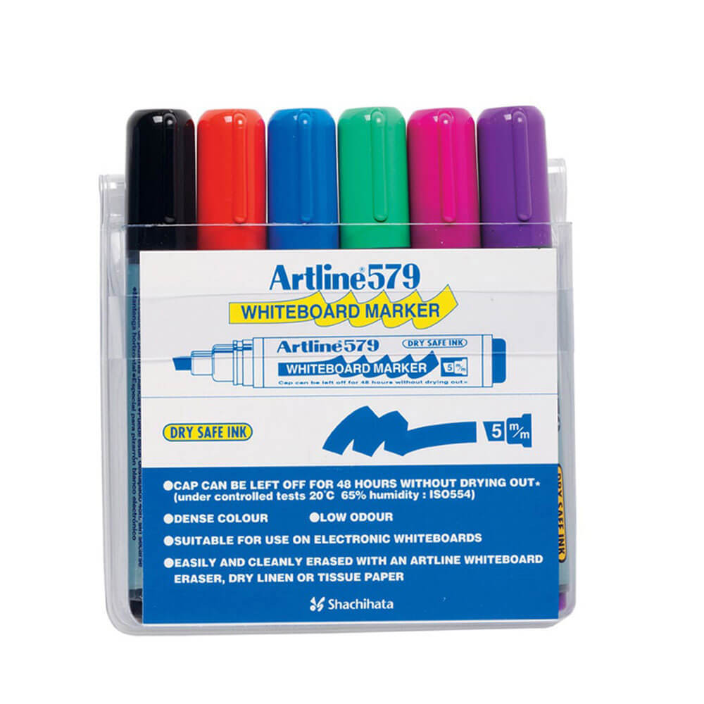 Artline Whiteboard Marker 5mm mejsel Assorteret