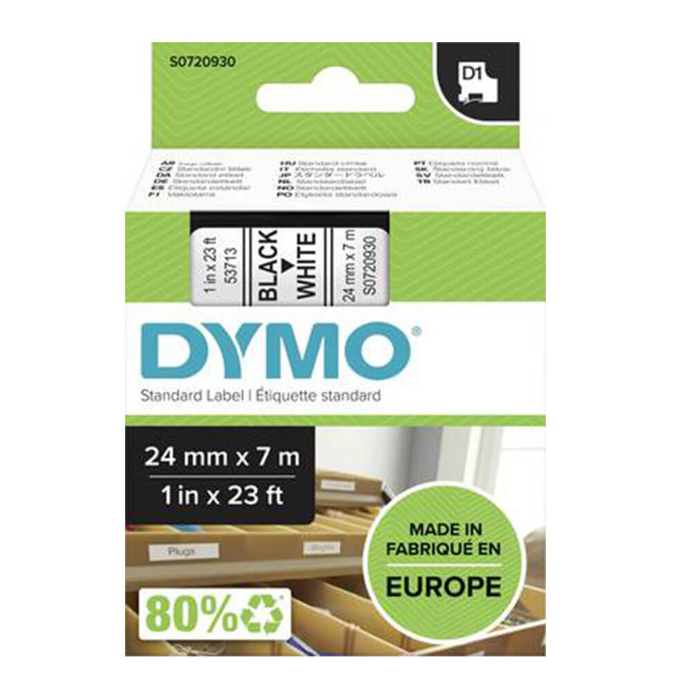 Étiquette de bande Dymo D1 24 mmx7m