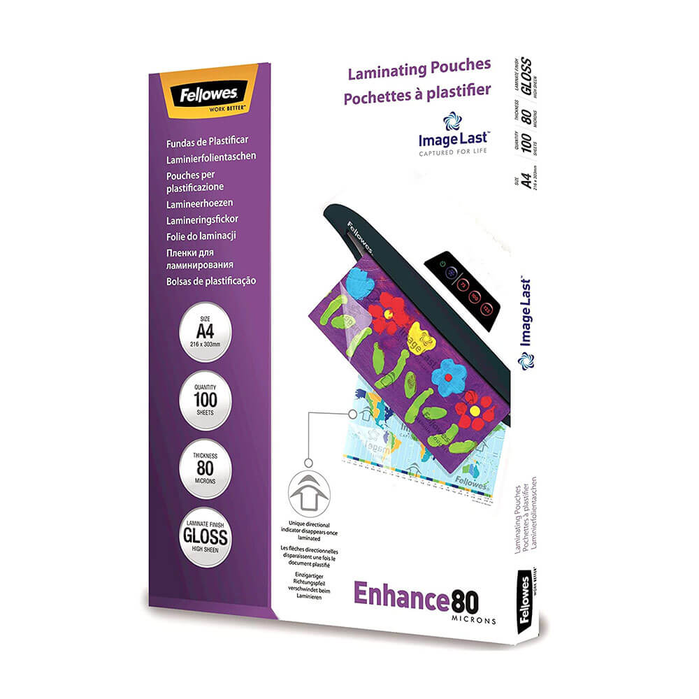 Fellowes SMOCHES LAMINATIONS 80 MICRON A4 100PK