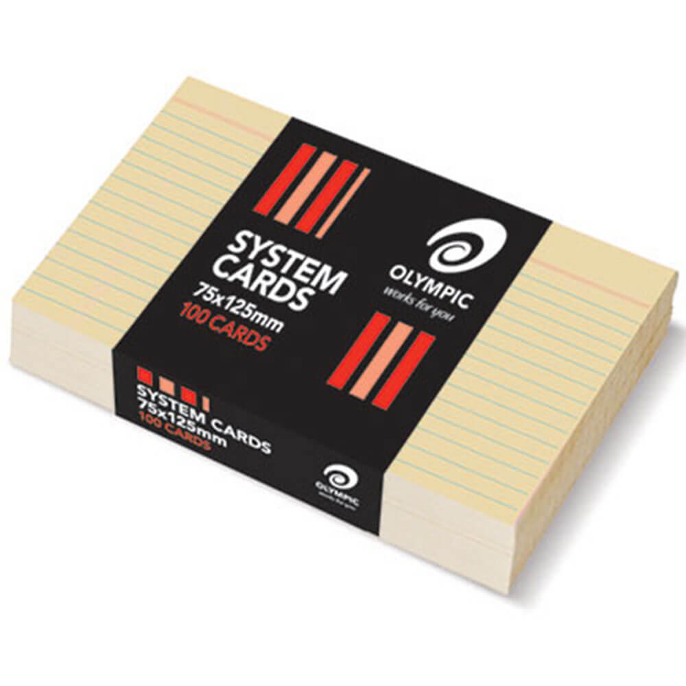 Tarjetas del sistema gobernado olímpico 75x125 mm (100pk)