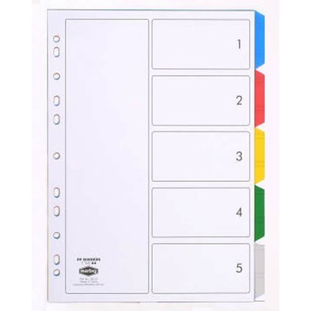 Marbig 5 Tab Dividers (gekleurd)