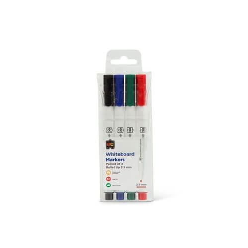 EC Bullet Tip Whiteboard Markers (4pk)