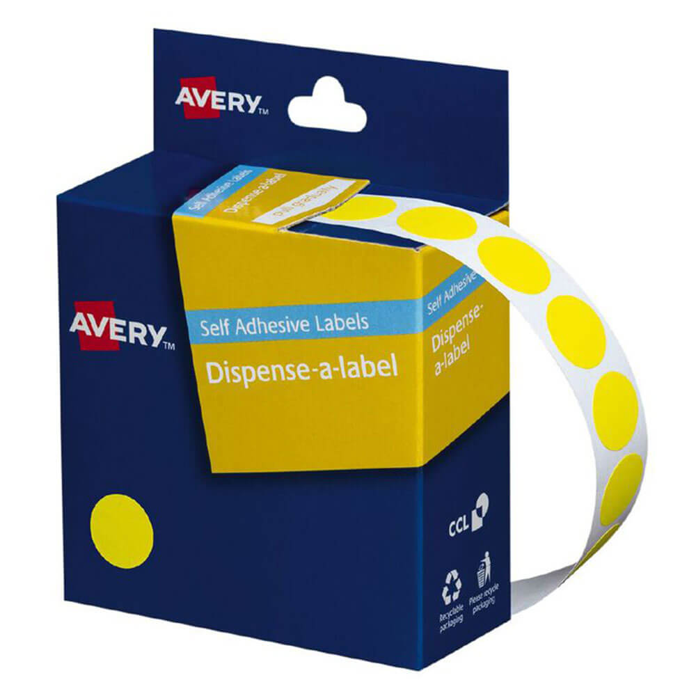 Avery selvklebende dotetiketter 14mm (1050pcs)