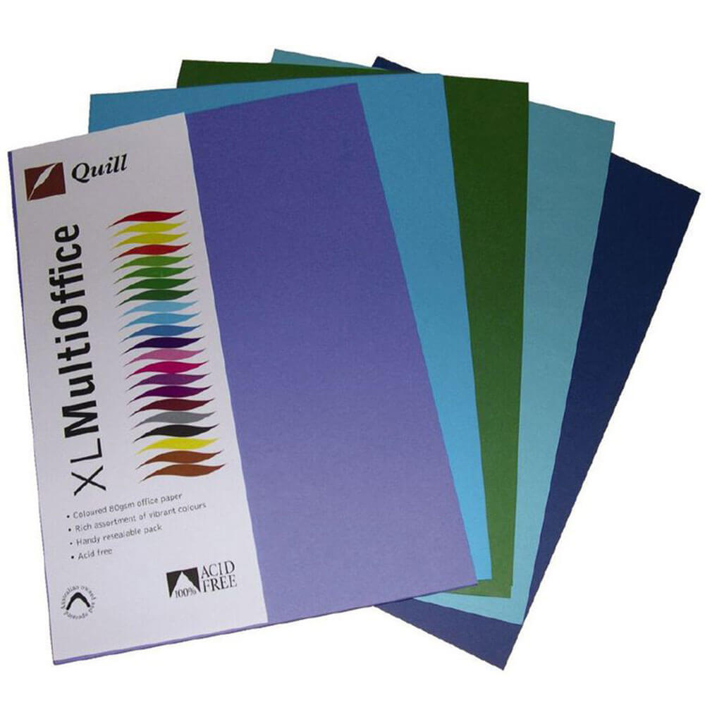 Papel multiofase de quill 100pk 80gsm A4 (variado)