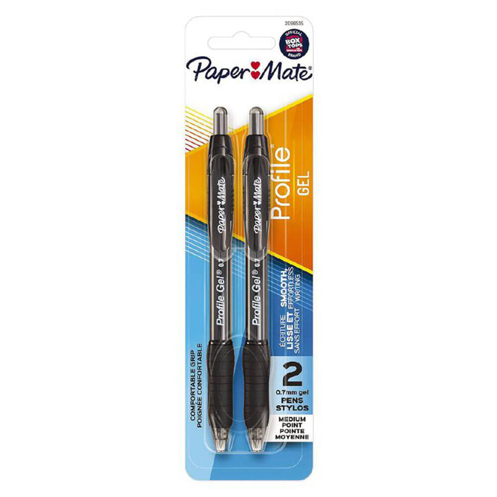 Paper mate profiel gel intrekbare pen 0,7 mm (2pk)