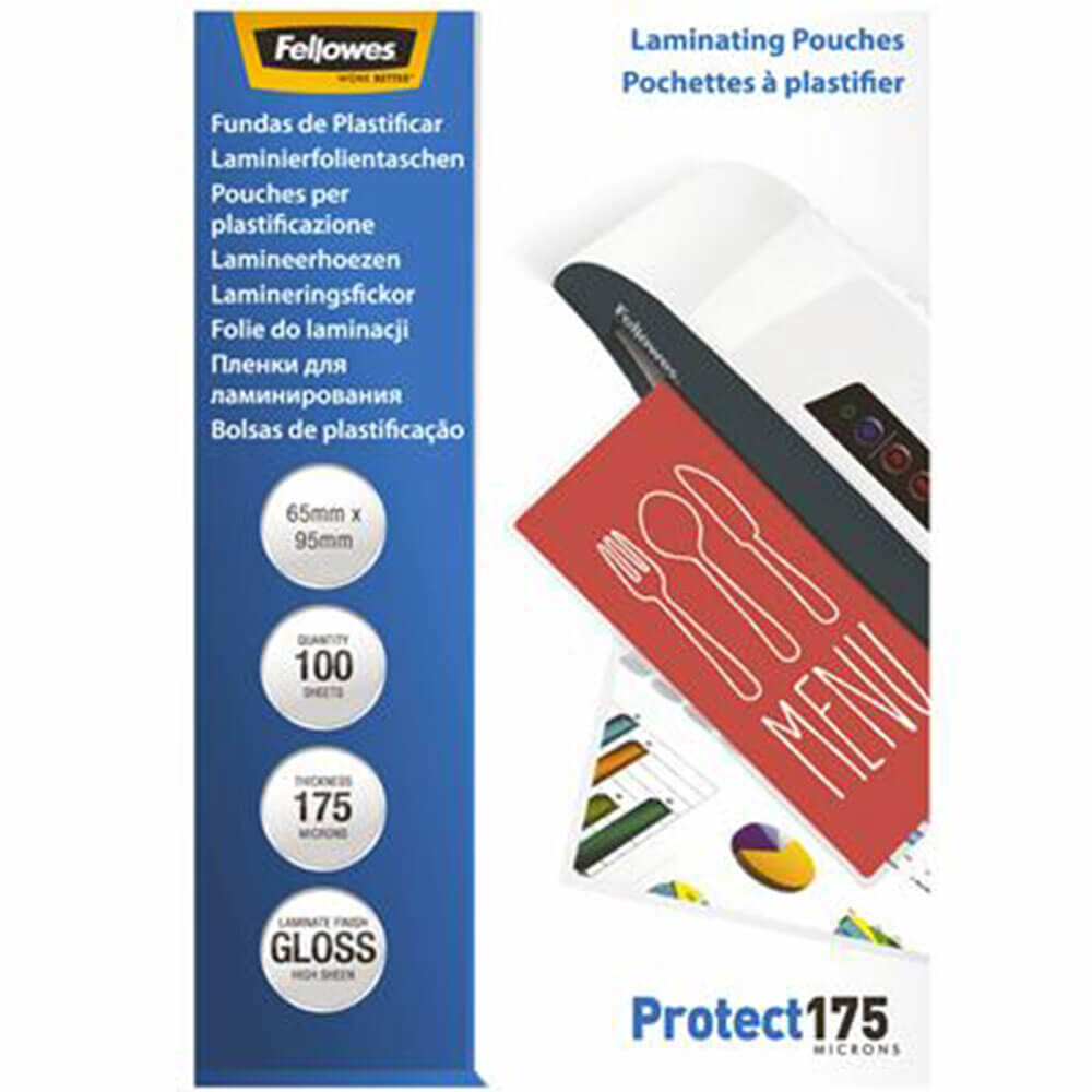 Borse di laminati di Fellowes 175 micron (100pk)