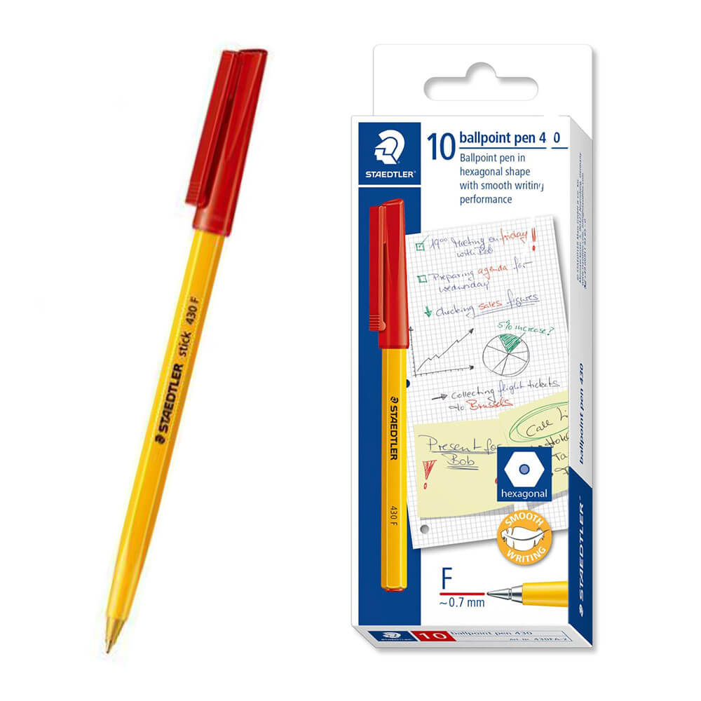 Staedtler Stick Fine Ballpen Pen (boks med 10)