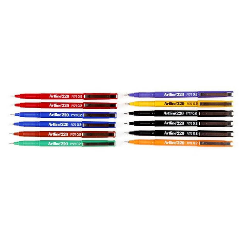 Artline Fineliner Superfine Pen 0,2mm (boks med 12)