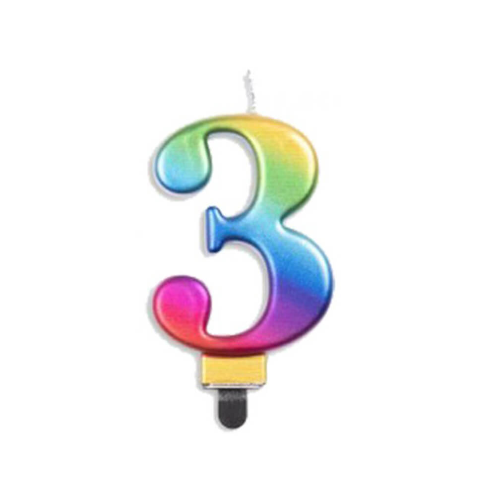 Alpen Metallic Rainbow Number Candle