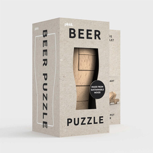 Pikkii Wooden 3D Beer Glass Shaped Puzzle